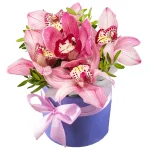 Композиция из 5 розовых орхидей